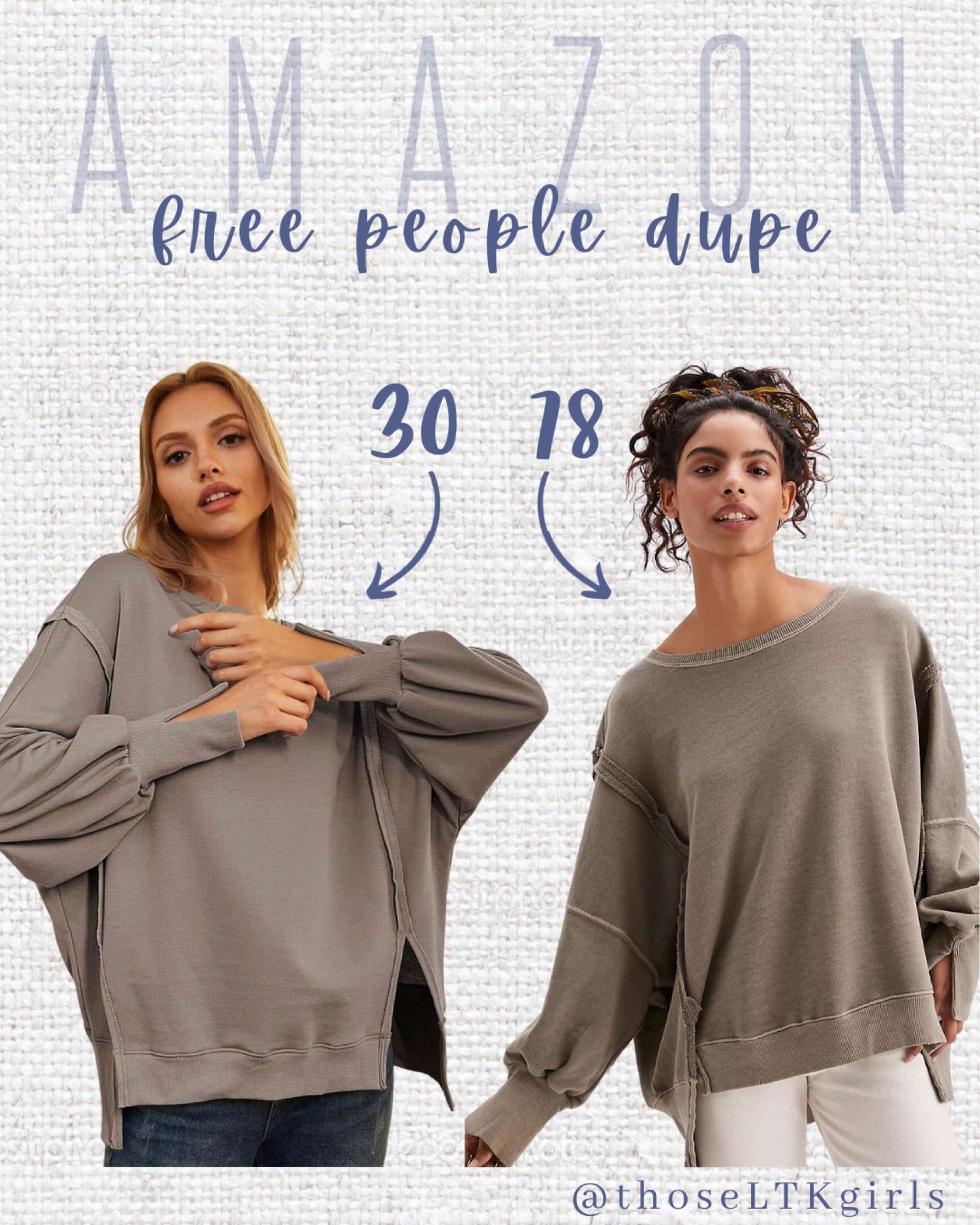 Amazon dupe of the Free People We The Free Camden Sweatshirt☕️




Amazon Find, Affordable Fashion, Fall Fashion Essentials, Transitional Outfit, Budget Friendly, Free People Inspired, Fall Outfit Idea, Oversized Sweater, Winter Sweatshirt

#LTKSeasonal #LTKstyletip #LTKfindsunder50