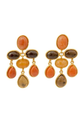 Brown Orange Multi Stone Earrings | Marissa Collections