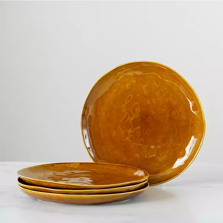 New! Ochre Farrah Reactive Dinner Plates, Set of 4 | Kirkland's Home