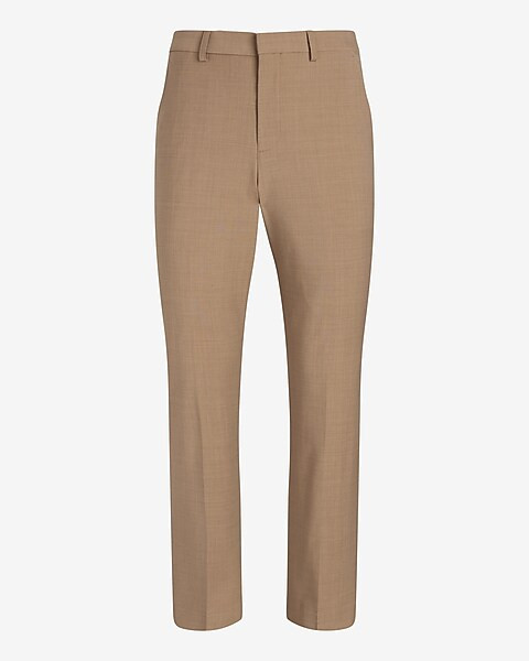 Slim Tan Wool-Blend Modern Tech Suit Pant | Express