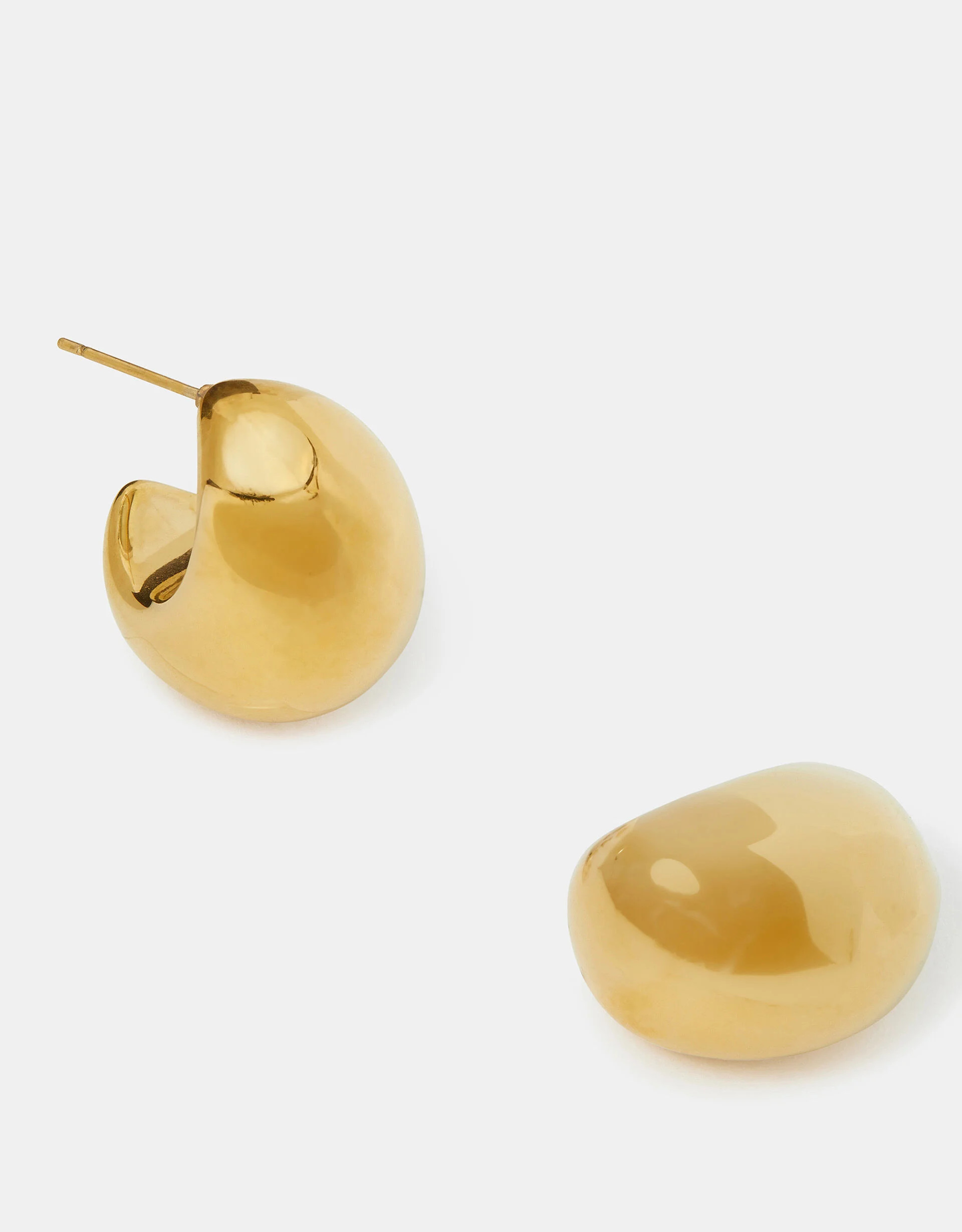 14ct Gold-Plated Chunky Dome Hoop Earrings | Accessorize (Global)