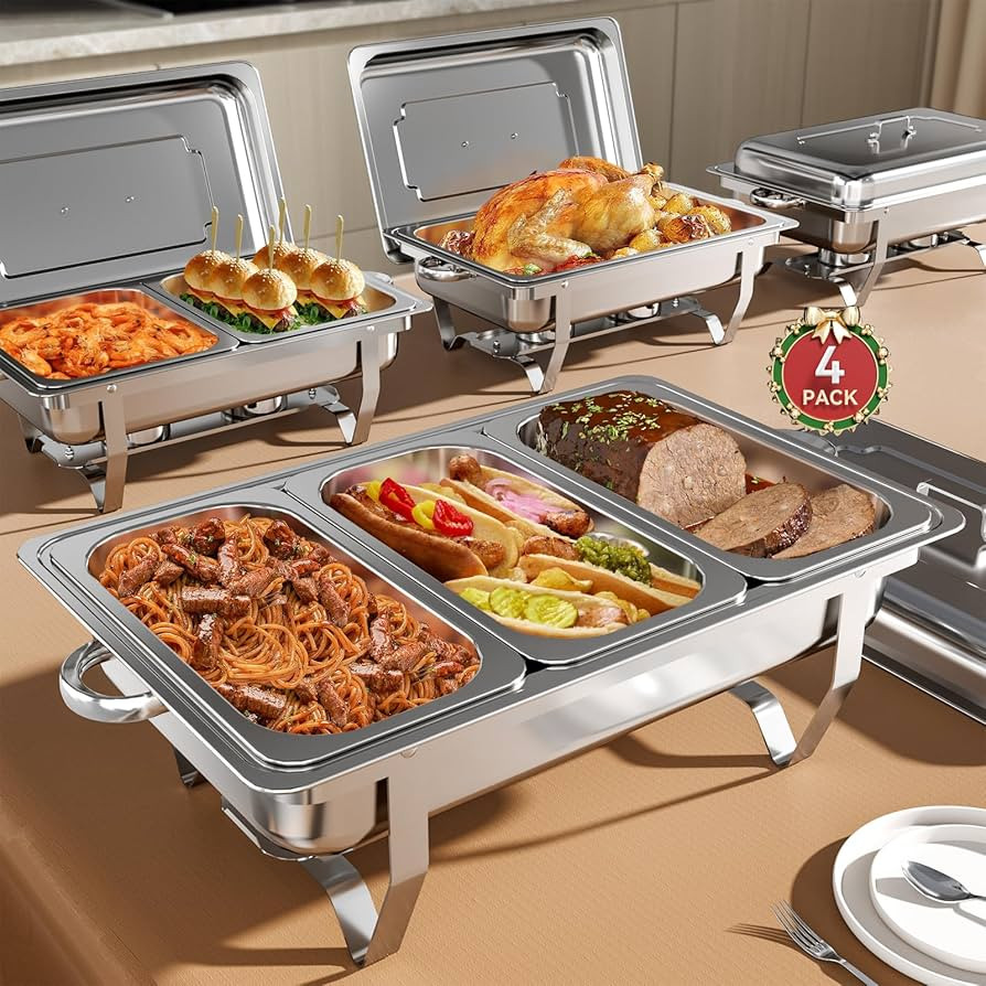 Chafing Dish Buffet Set, 9QT High Grade Chafing Dishes for Buffet, Chafers and Buffet Warmers Set... | Amazon (US)