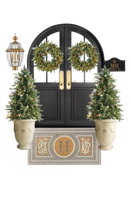 Holiday front porch ✨ everything is on sale right now!  Free shipping code: FSHOL1123

Front porch seven Christmas decor Christmas wreath  Christmas tree urn planter monogram doormat timeless decor elegant Christmas decor 

#LTKsalealert #LTKHoliday #LTKhome