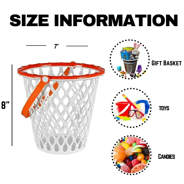 Basketball Sports Bucket with Handle Easter Party Decoration Easter Eggs Hunting, Easter Event, C... | Walmart (US)