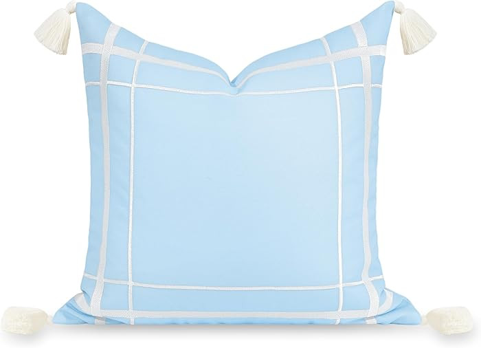 Hofdeco Premium Coastal Patio Indoor Outdoor Throw Pillow Cover Only, 20"x20" Water Repellent for... | Amazon (US)