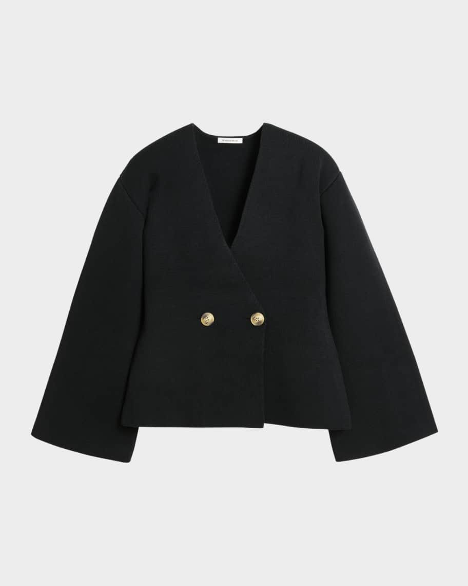 By Malene Birger Tinley Ribbed Double-Breasted Sweater | Neiman Marcus