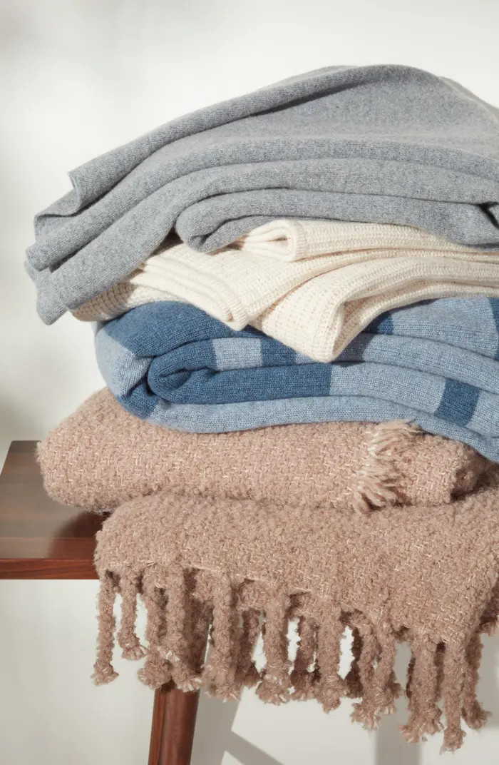 Rib Wool & Cashmere Throw Blanket | Nordstrom