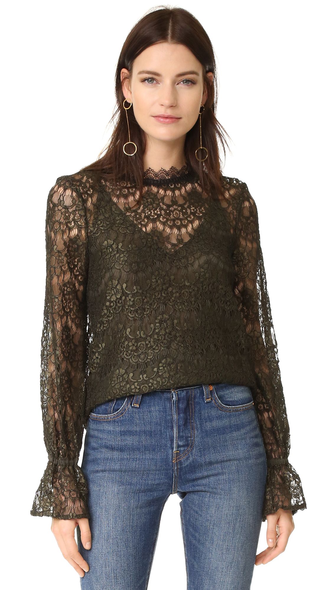 Arch Lace Long Sleeve Top | Shopbop