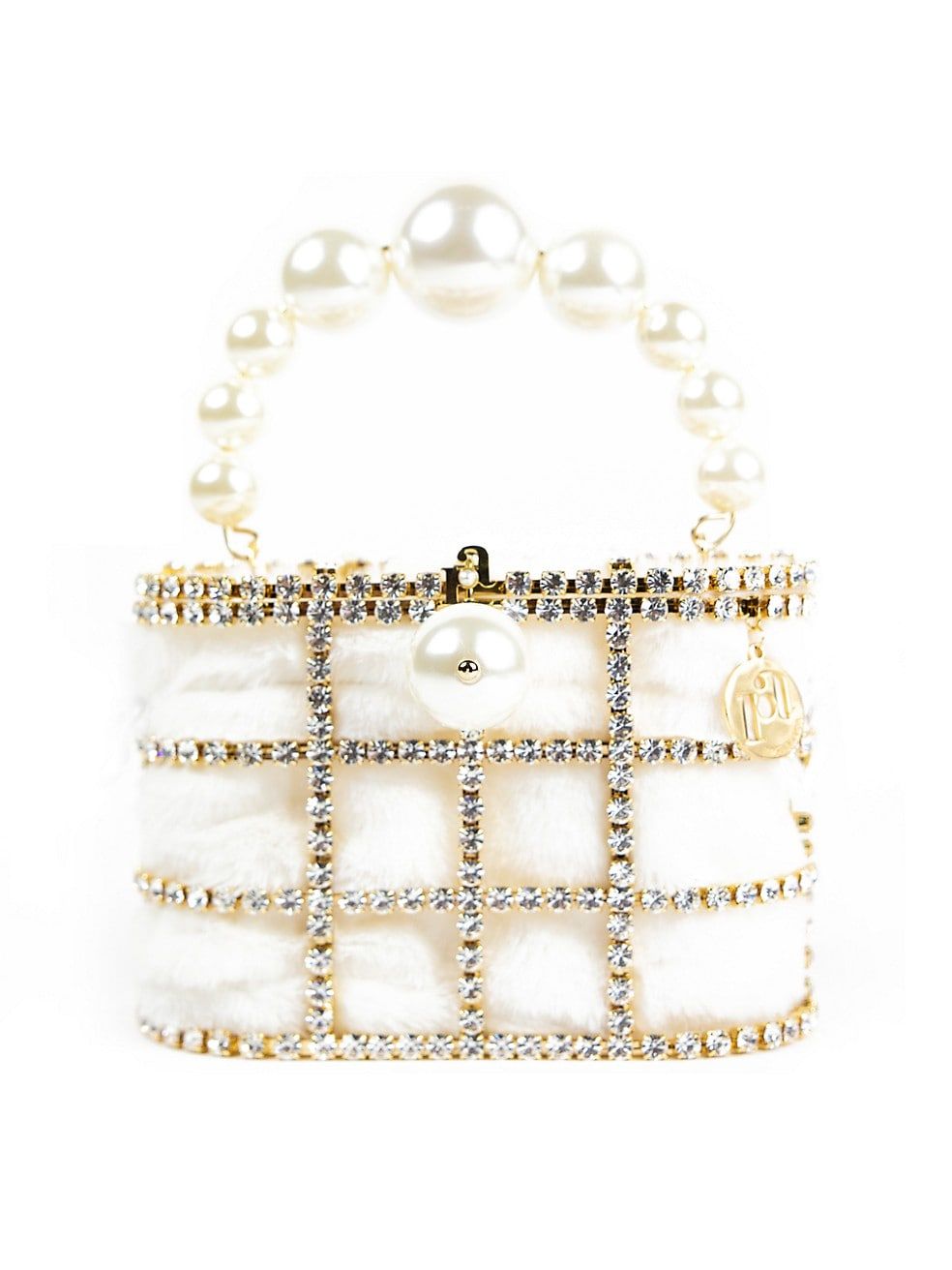 Rosantica Holli Crystal-Embellished Faux Fur Top Handle Bag | Saks Fifth Avenue