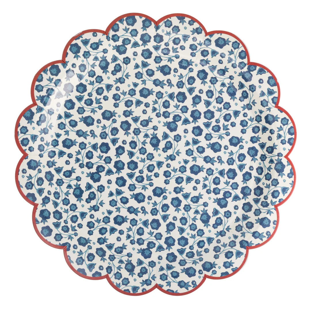 Blue Ditsy Floral Paper Plate | My Mind's Eye