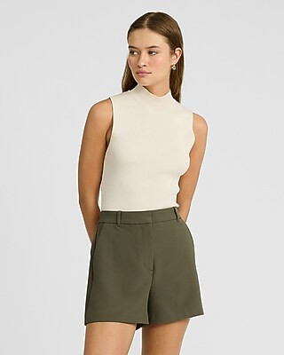 Editor Studio Stretch Twill High Waisted Tailored Shorts | Express