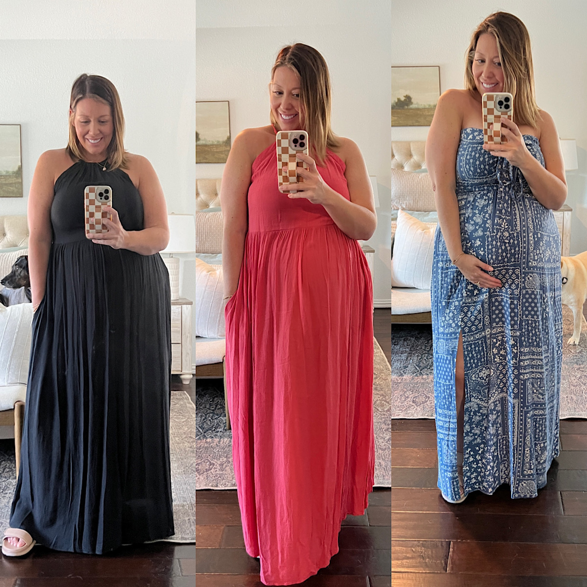 Kohls Summer Maxi Dresses On Sale 
Maternity dresses, bump friendly 

Black and Coral L
Blue XL 

#LTKcurves #LTKsalealert #LTKbump