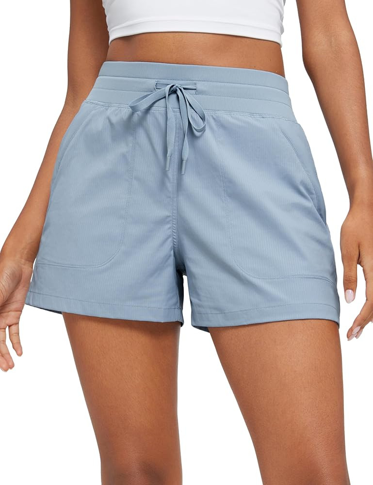 CRZ YOGA Lightweight Casual Shorts for Women 3.5" High Waisted Linerless Athletic Running Hiking ... | Amazon (US)