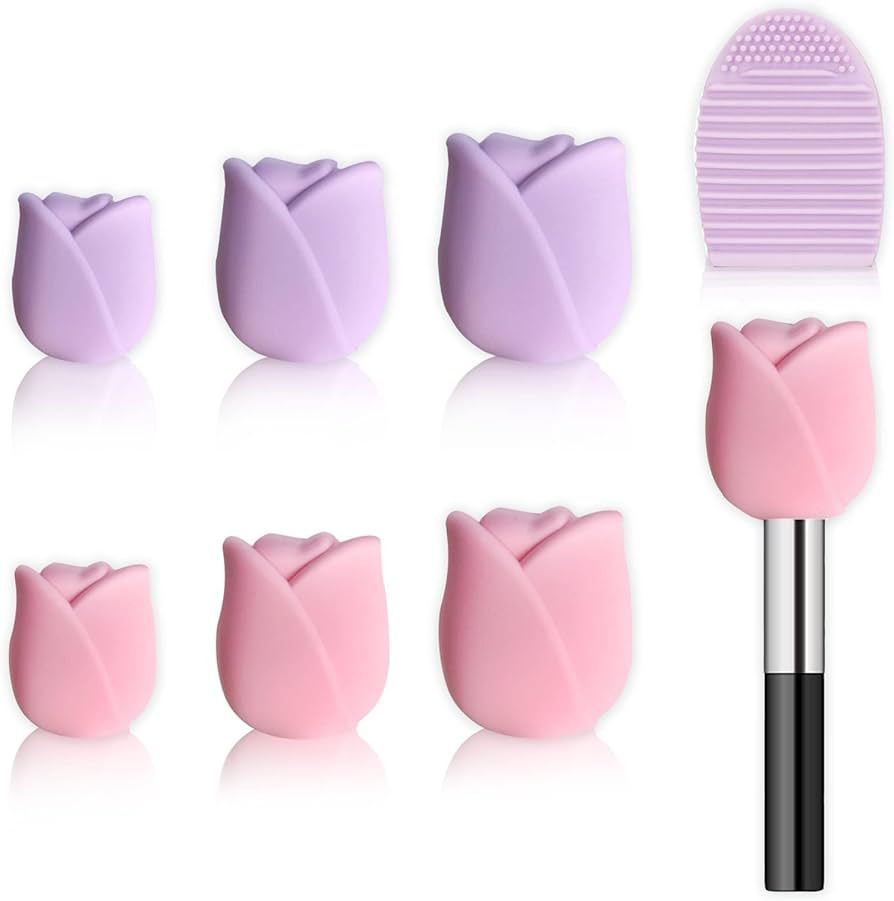 6 Pack Makeup Brush Holder Size 3 Silicone Makeup Brush Travel Makeup Brush Cover Reusable Makeup... | Amazon (US)