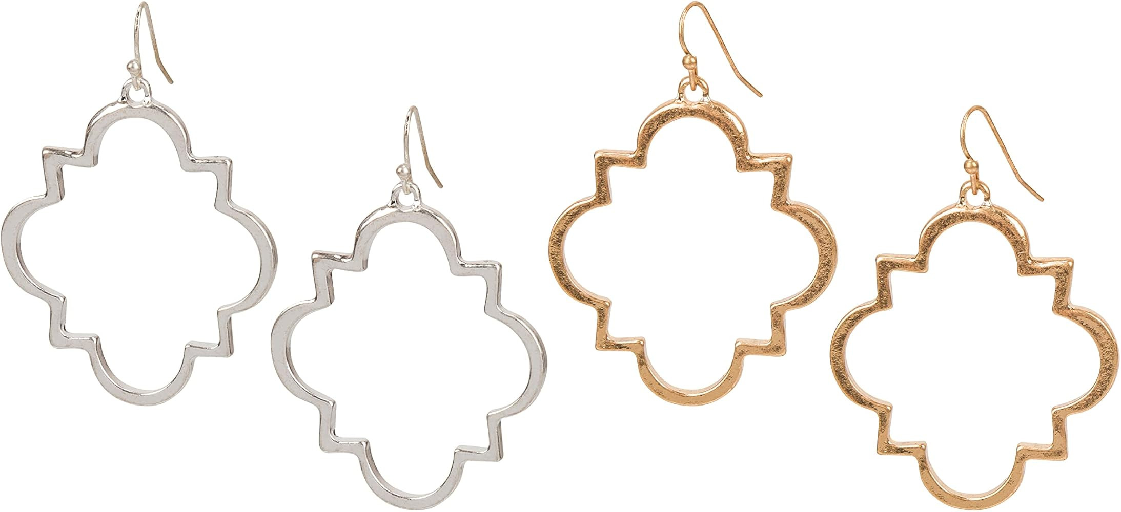 Artsy Boho Gold and Silver Dangle Fashion Earrings sets for Women | Amazon (US)