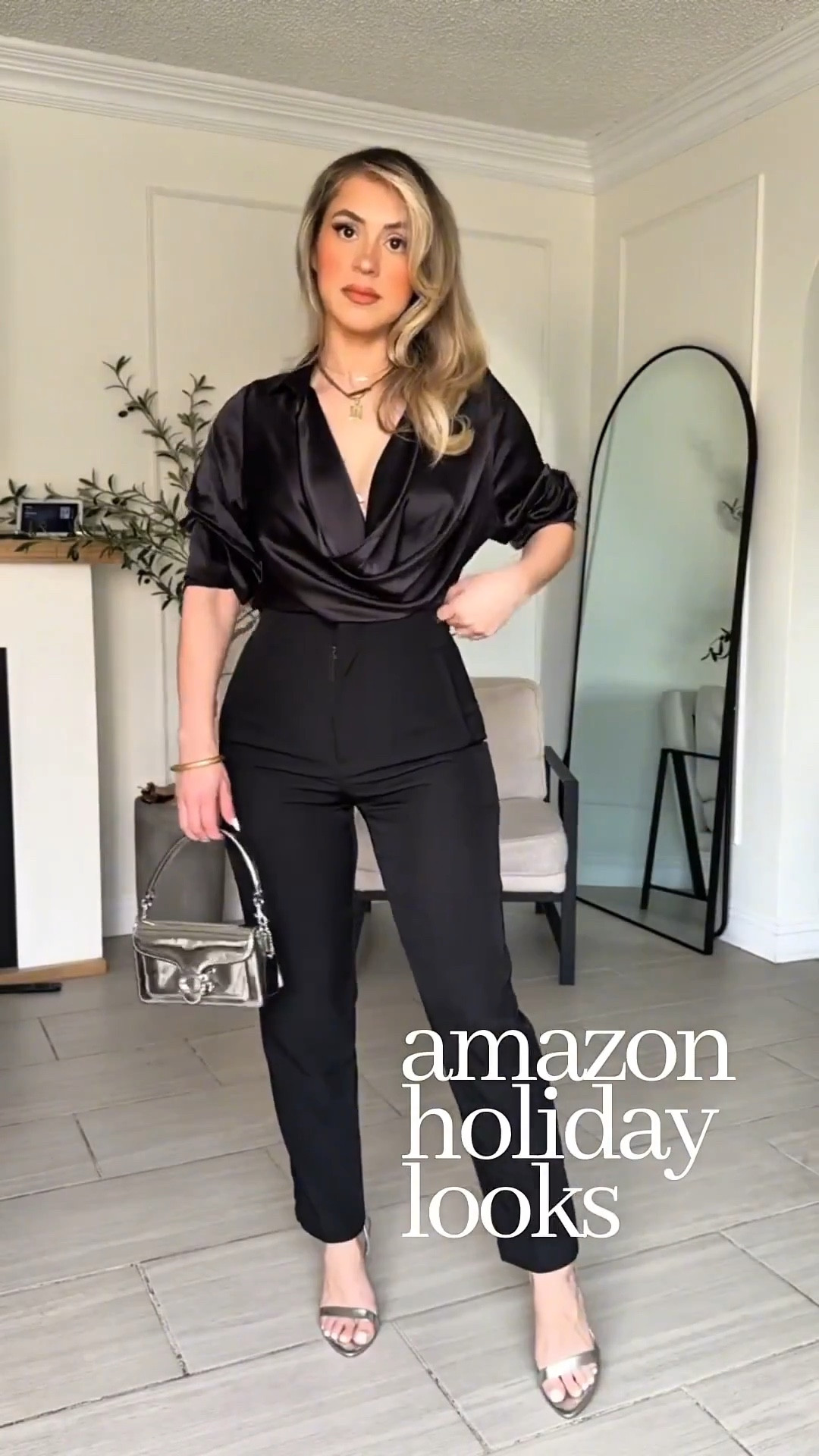 Amazon Date Night neutral outfit ideas 🖤💫

✔️Look 1 (all black): Small in top + pants
✔️Look 2: size 28 in Levi's jeans (size up if you're in between sizes) + small in both the burgundy and black tops! I think the black one won't arrive in time for Valentines but I like very similar options. 
✔️Look 3: I'm wearing a small in bodysuit. If it sells out, I linked several other adorable cute options! I'm wearing a size small and the pencil skirt and small in the high waisted to trousers. 
✔️Look 4: small in the leather bodysuit, maxi skirt and I'm wearing a XS in the men's blazer 


#LTKootd #LTKgrwm #LTKHoliday