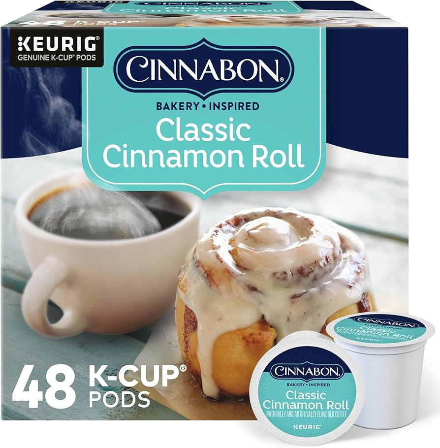 Cinnabon Classic Cinnamon Roll Keurig Single-Serve K-Cup Pods, Light Roast Coffee, 48 Count | Amazon (US)