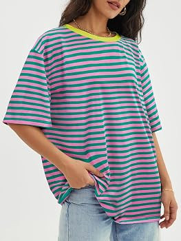ATHMILE Womens Oversized T Shirts Casual Tee Workout Tops Gym Clothes Summer Loose Fit Short Slee... | Amazon (US)