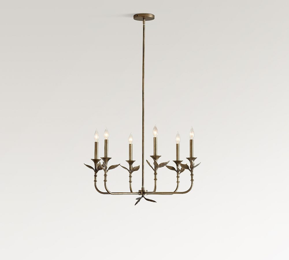 Botanical Forged-Iron Chandelier (30") | Pottery Barn (US)