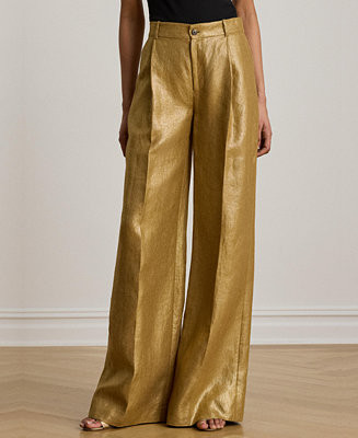 Lauren Ralph LaurenWomen's High-Rise Foiled Wide-Leg Pants | Macy's
