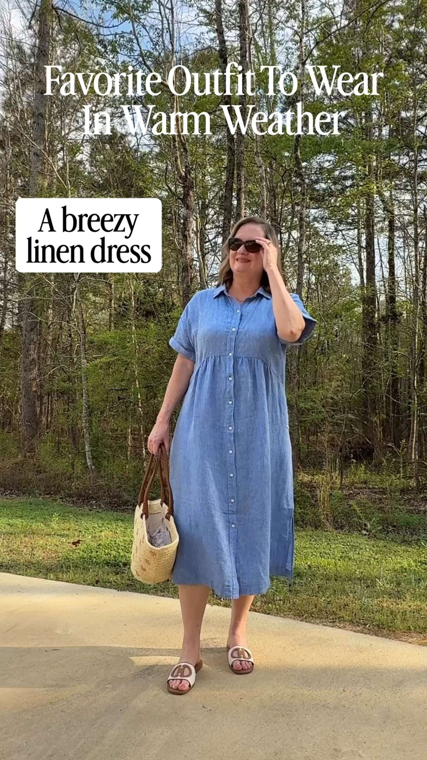 My favorite outfit to wear in warm weather and it’s all from @talbotsofficial ☀️ This outfit is perfect to wear now and throughout the summer, on vacations and to the beach!  Wearing size Large in the dress and size 9 in the shoes (fits true to size) 🎉 #TalbotsPartner #talbotsofficial 

To shop, click the link in my bio to LTK.
Everything is linked in my profile in the @shop.Itk app.

Direct URL to my LTK >> https://www.shopltk.com/explore/classyyettrendy

#over50style #over40style #over30style #midsize #midsizestyle 
 

 #LTKSeasonal #LTKOver40 #LTKMidsize