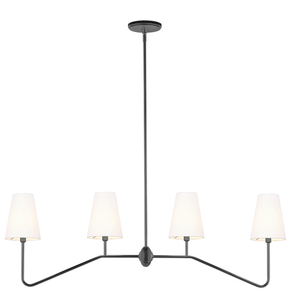 Berkshire 48" Linear Pendant with Linen Shades Item # A0610 | Rejuvenation