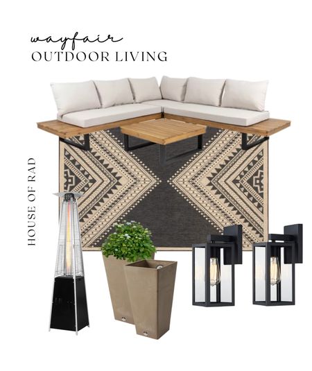 WAYFAIR OUTDOOR LIVING
Outdoor furniture
Outdoor rug
Outdoor lighting
Wall sconce
Outdoor heater
Planter
Outdoor sofa
Outdoor seating


#LTKhome #LTKSeasonal