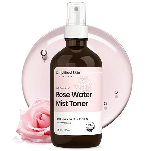 Rose Water Spray for Face & Hair – Pure USDA Organic Rosewater Toner – Refreshing Mist for Skin Care, Makeup & Locs – Natural Rose Scent, 4 Oz | Amazon (US)