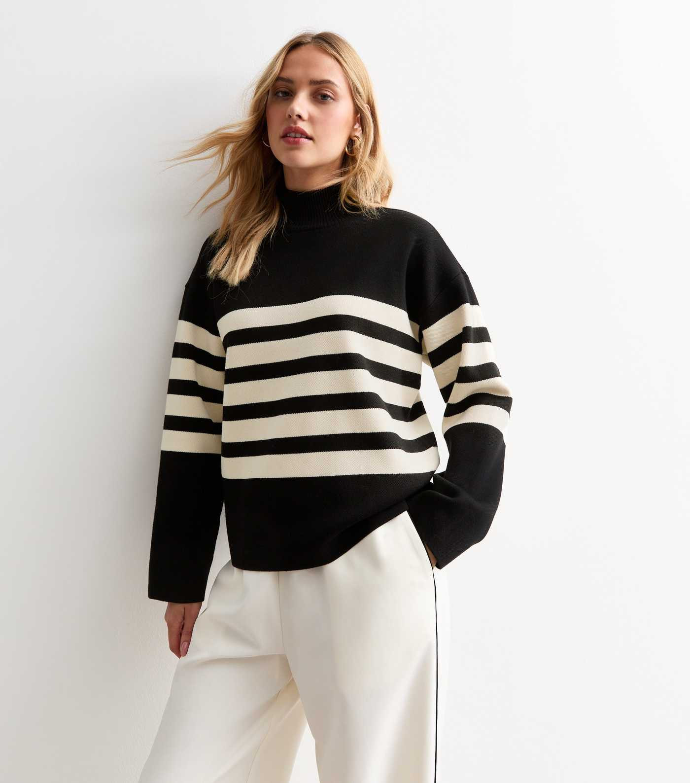 Black Compact Knit Striped Jumper
						
						Add to Saved Items
						Remove from Saved Items | New Look (UK)