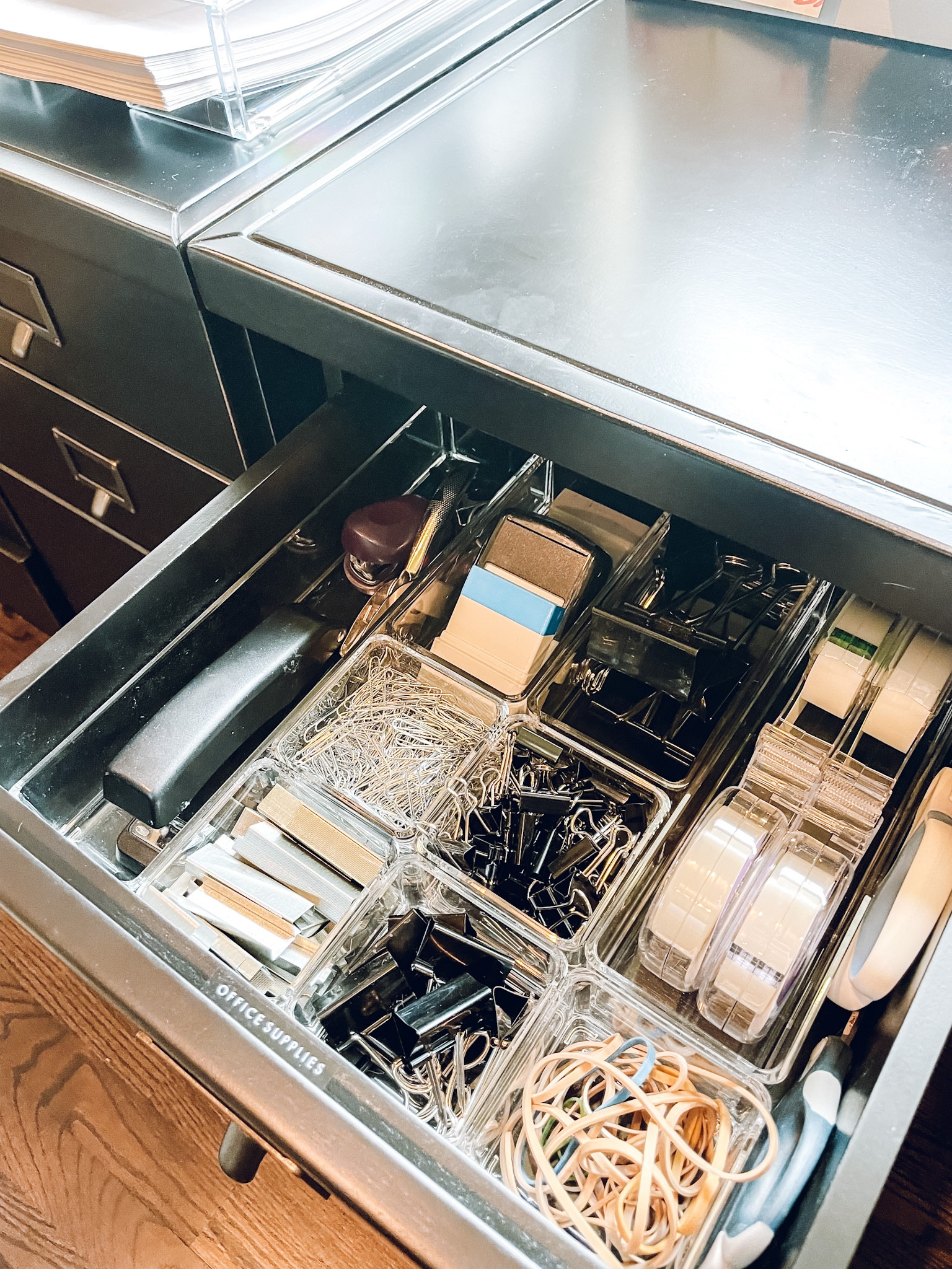 Office drawer organization. The Container Store Acrylic Stackable Drawer Organizer. Container Store Luxe Acrylic Stacking Drawer Organizer. Amazon Brother P-Touch Cube label maker✨

#LTKhome #LTKfamily