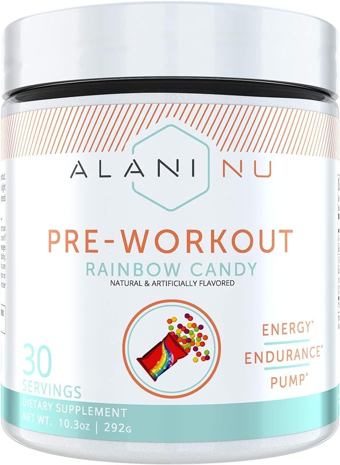 Alani Nu Pre-Workout Supplement Powder for Energy, Endurance, and Pump, Rainbow Candy, 30 Serving... | Amazon (US)