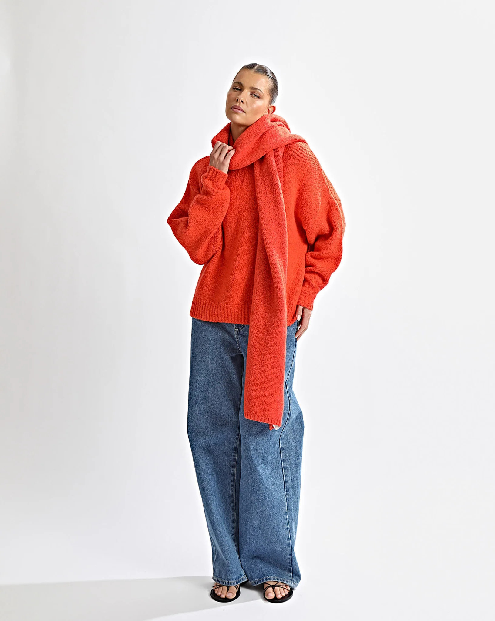 Elliot Knit Scarf Red Marl | One Mile