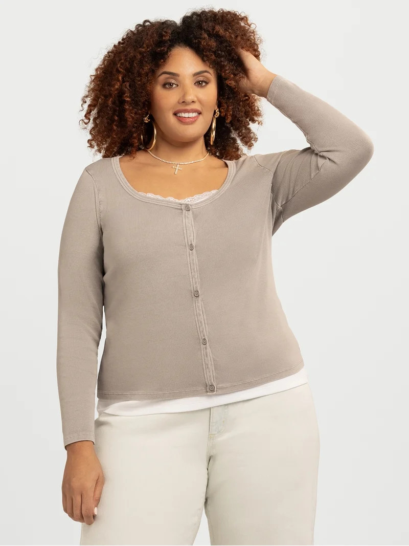 Jessica Simpson Women's Plus Manuela Layered Look Top, Sizes 0X-4X | Walmart (US)
