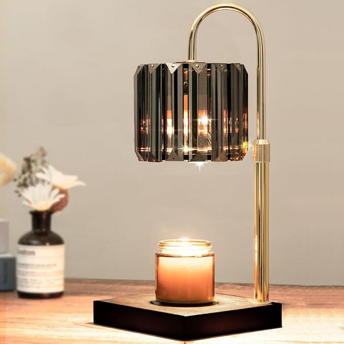 Candle Warmer Lamp with Timer, Dimmable Electric Candle Wamer Adjustable Height, Glass Modern Can... | Amazon (US)
