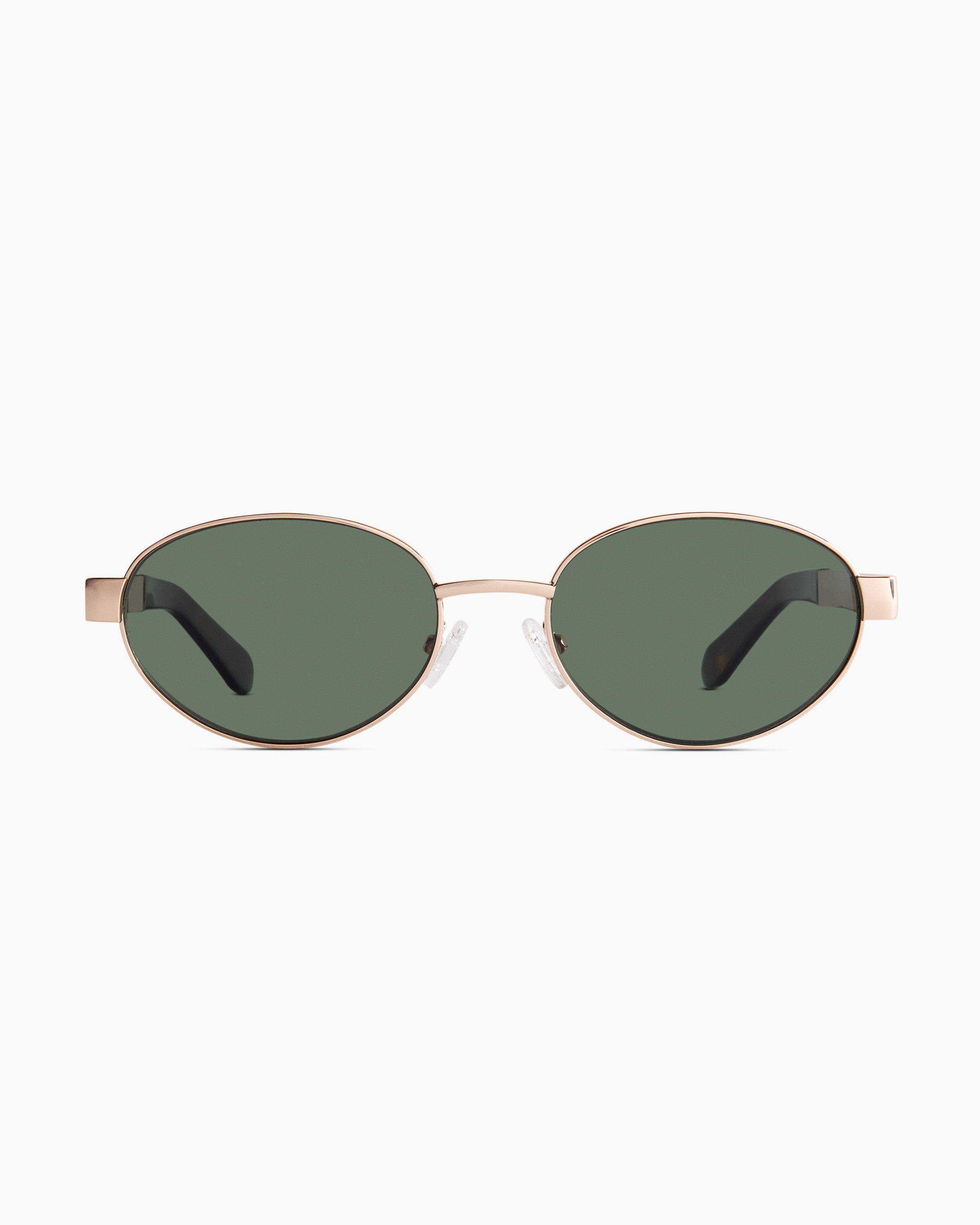 Quince | Women's Monaco Polarized Stainless Steel Sunglasses in Rose Gold with Green lens, Size Standard | Quince