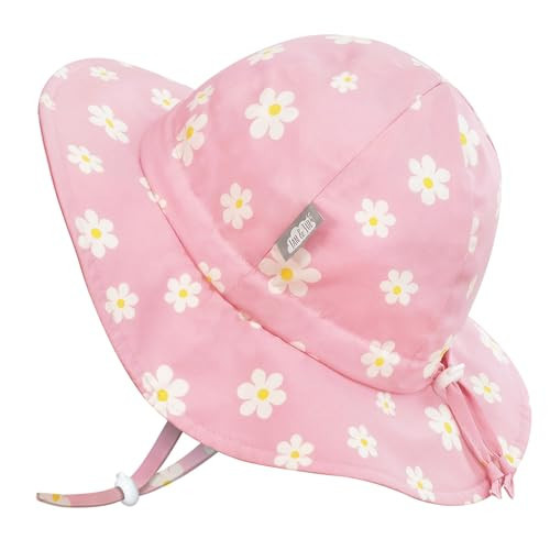 JAN & JUL Girls' Cotton Sun-Hat, 50+ UPF Summer Floppy Hat for Babies and Toddlers (M: 6-24 Months, Pink Daisy) | Amazon (US)