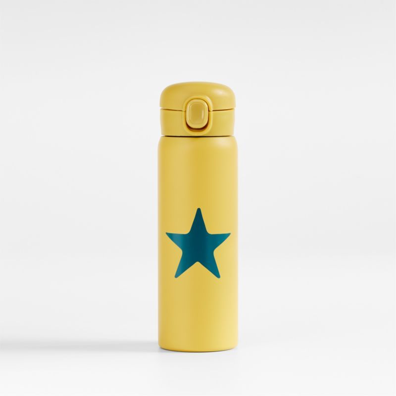 Colorblock Yellow and Green Kids Insulated Stainless Steel Water Bottle with Straw + Reviews | Cr... | Crate & Barrel