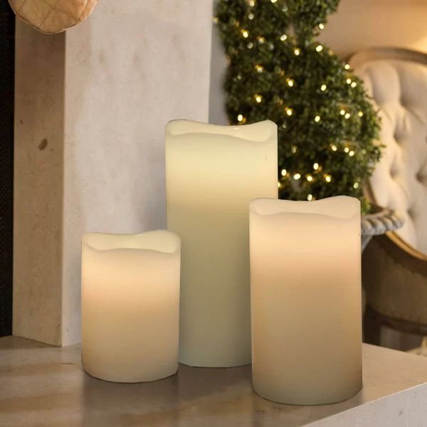 3 Piece Trendy LED Pillar Candle Set | Wayfair North America