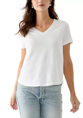 Wonderly Women's Short Sleeve V-Neck Solid T-Shirt, White, XXL | Belk