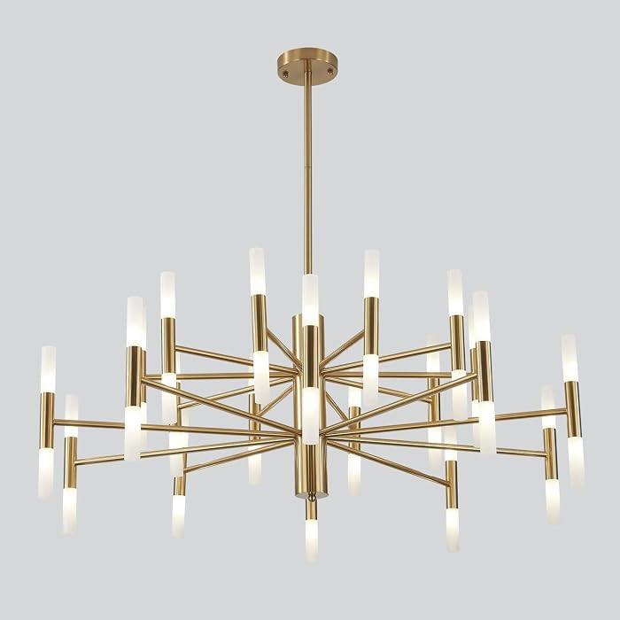 KCO Lighting Brushed Brass 40-Lights LED Sputnik Chandelier Mid Century Modern Chandelier Gold Ro... | Amazon (US)