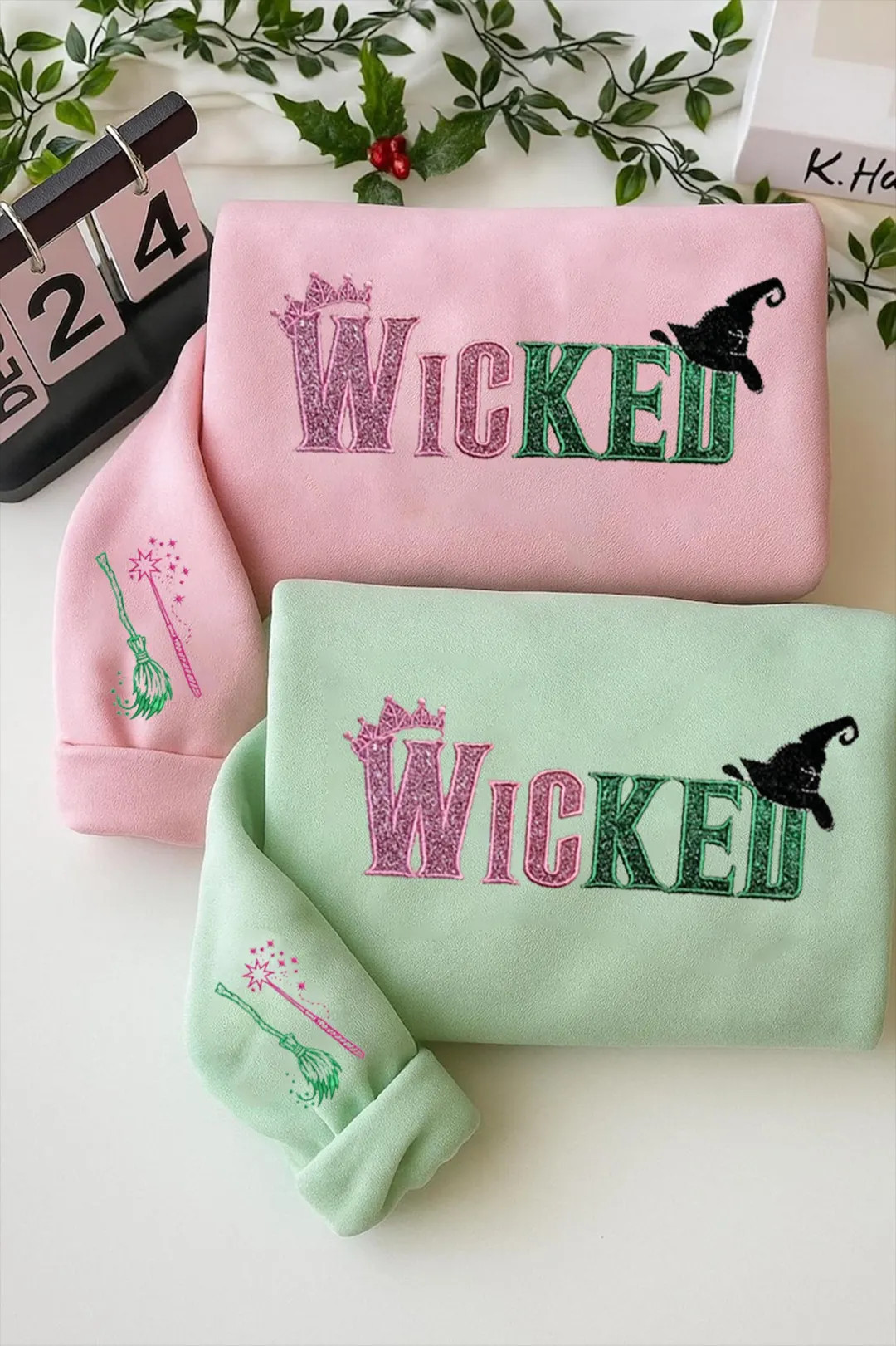 Wicked Glitter Embroidered Sweatshirt, Elphaba Glinda Defy Gravity, Wizard of Oz Movie Fan Shirt,... | Etsy (US)