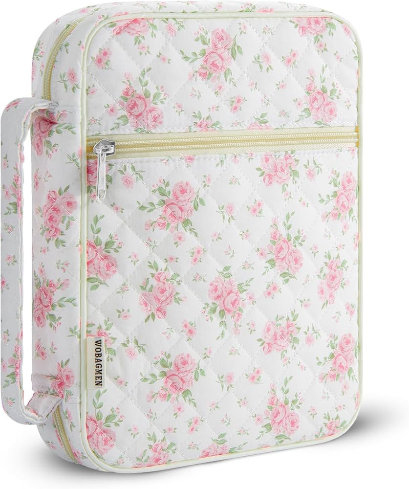 Bible Cover Case for Women,Large Bible Tote Bags Organizer Quilted Carrying Case for Girls,Bible ... | Amazon (US)