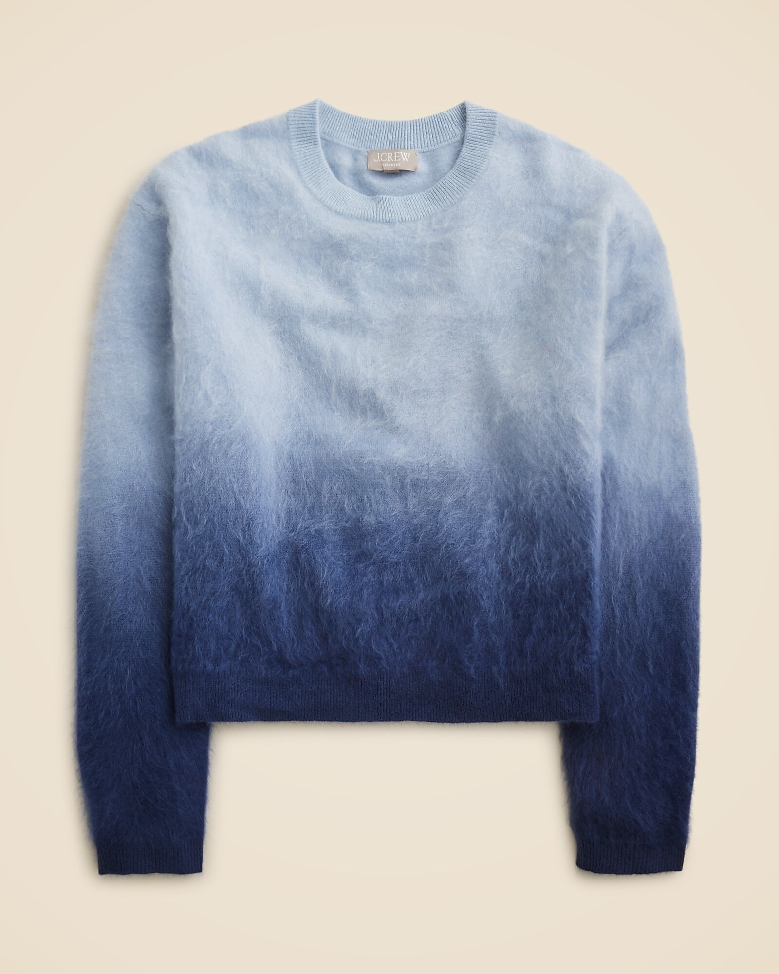 Dip-dyed brushed cashmere crewneck sweater | J. Crew US