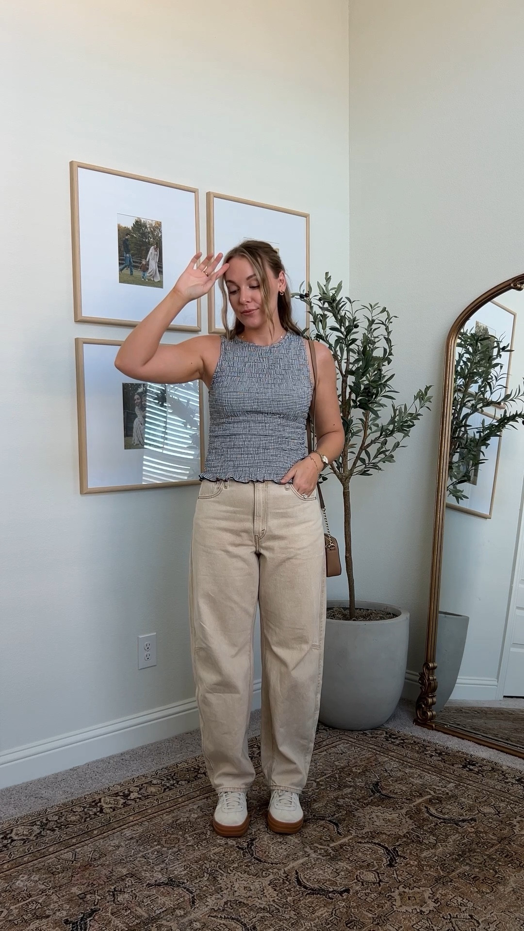 i feel like it’s giving “we are the millers” but i’m okay with it 🤪 new jeans ive been living will 100% be purchasing in other washes 👏🏼

Top S (runs big I think) 
Jeans 29x31 (TTS) 

#ootd #momstyle #outfitideas #springoutfit #levis 

#LTKootd #LTKgrwm #LTKmomlife