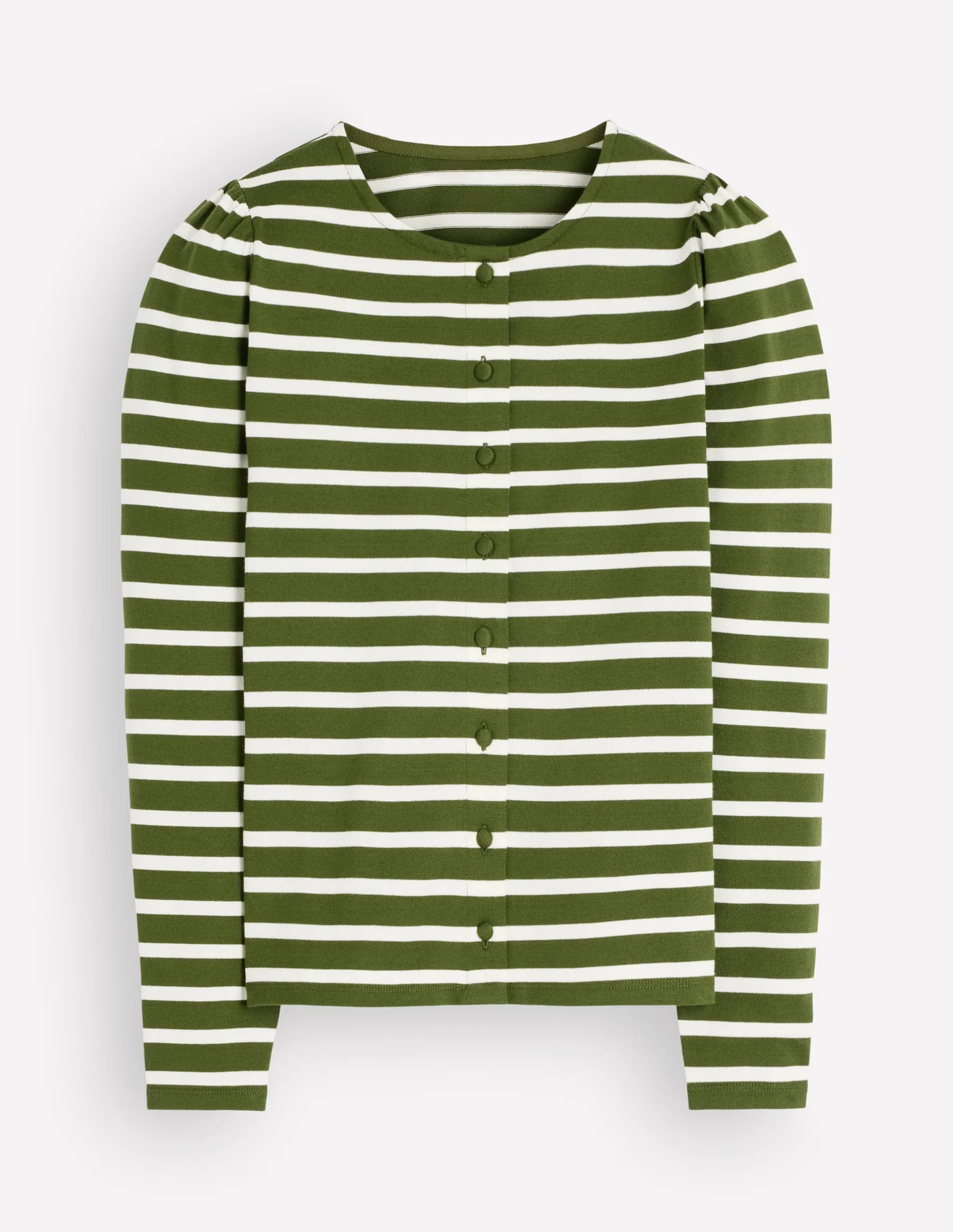 Iris Puff Sleeve Mariner-Chive and Ivory Stripe | Boden UK