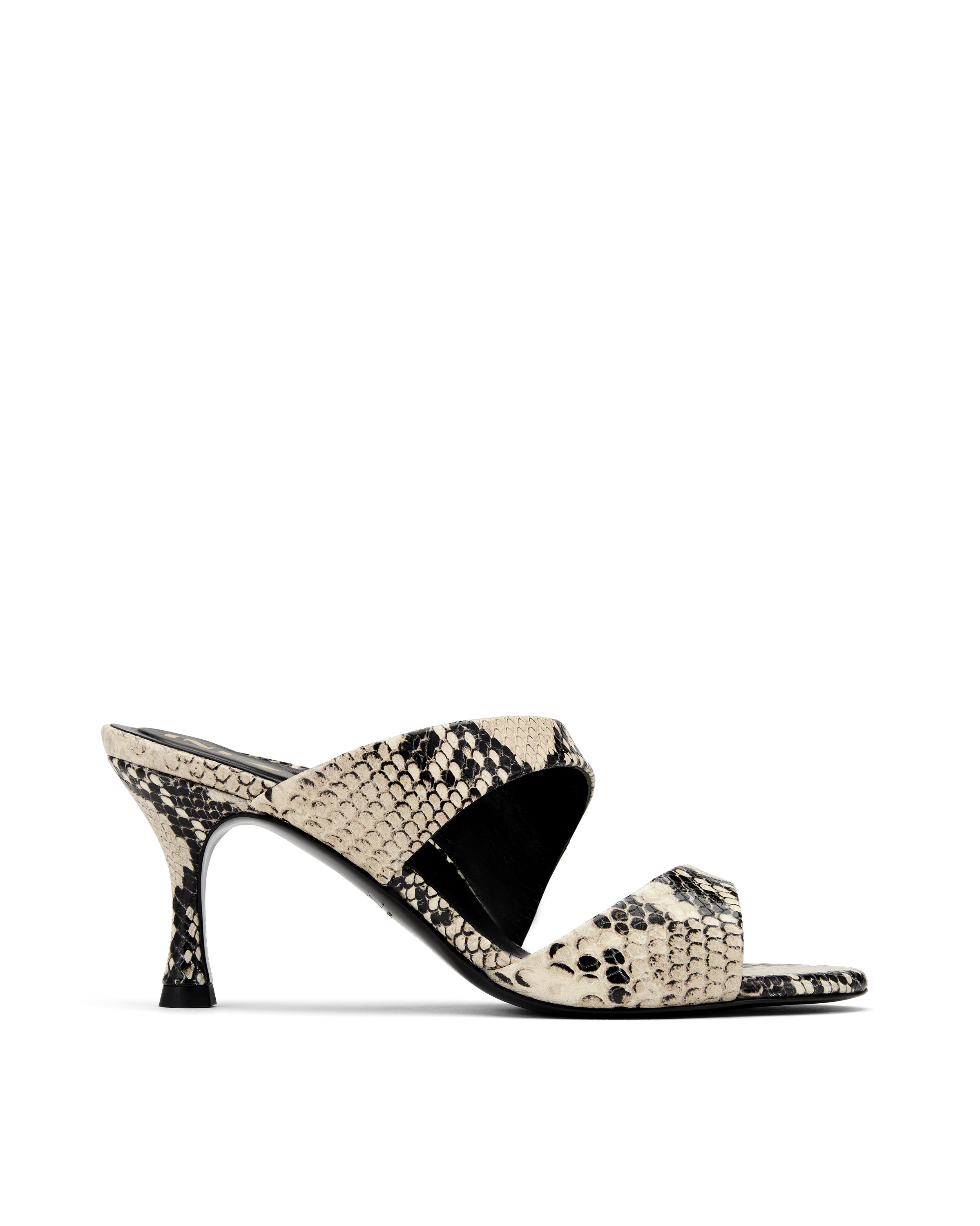 Yvonne: Ivory/Black Snake | Inez Shoes, LLC