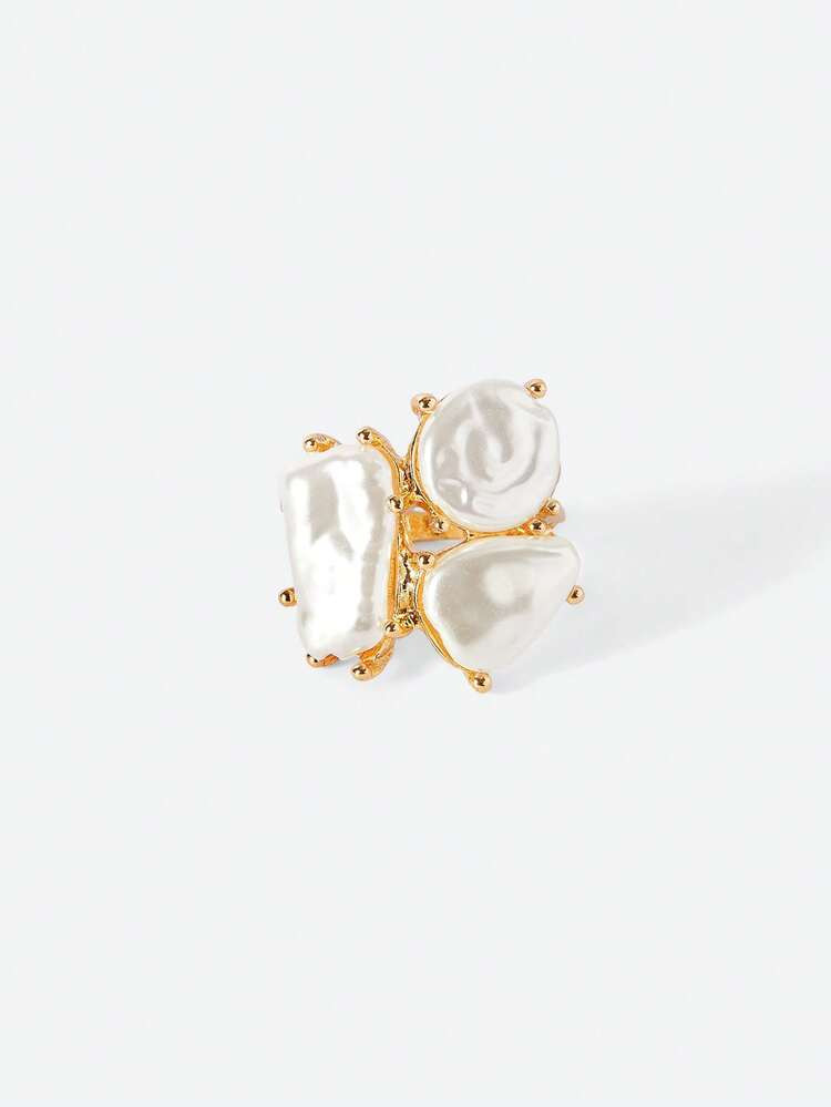 Opalesca Anillo individual para mujer, premium/elegante/elegante/uso diario/minimalista, perla/cristal, | SHEIN