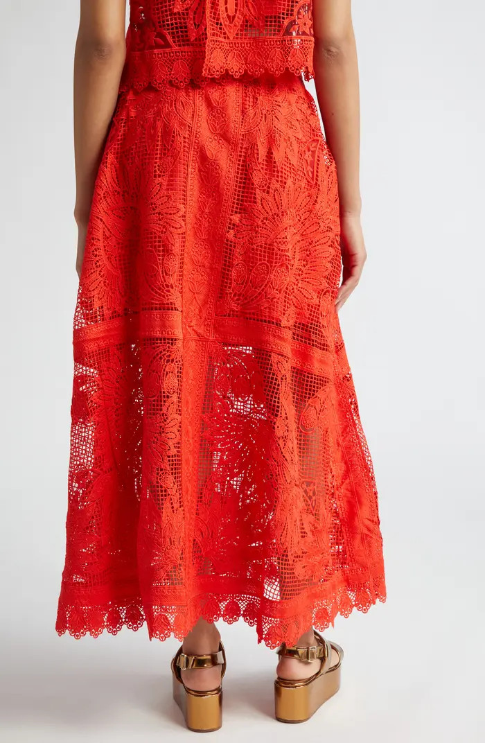 FARM Rio Toucan Guipure Lace Maxi Skirt | Nordstrom | Nordstrom