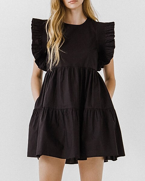 English Factory Ruffled Babydoll Mini Dress | Express