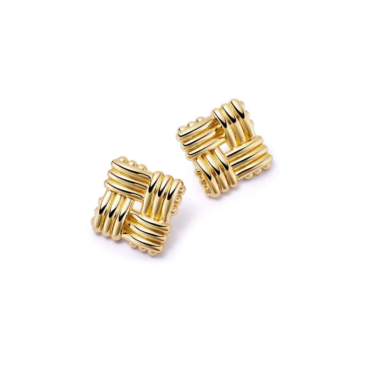Polly Lattice Stud Earrings 18ct Gold Plate | Daisy London Jewellery